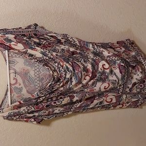 Simply Emma Printed Scoop Neck Short Sleeve Top Size 2X